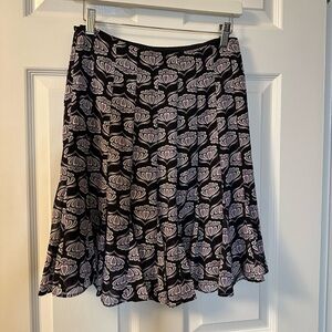 Tahari Black and Purple Skater Skirt